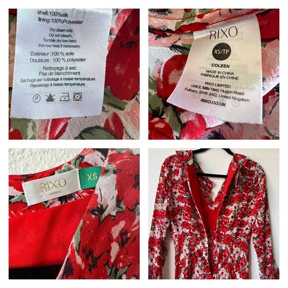 Rixo London Coleen Diana Floral Midi Dress Size XS - Picture 11 of 16
